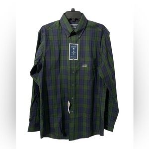 Club Room Mens Performance‎ Plaid Regular Fit Button Down Shirt Neck size 15